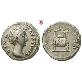 Römische Kaiserzeit, Faustina I., Frau des Antoninus Pius, Denar nach 141, ss+