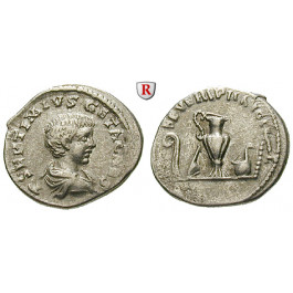 Römische Kaiserzeit, Geta, Caesar, Denar 198-200, ss-vz