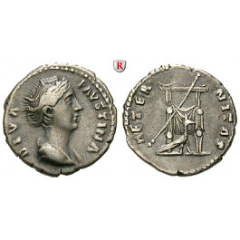 Römische Kaiserzeit, Faustina I., Frau des Antoninus Pius, Denar nach 141, ss/ss-vz