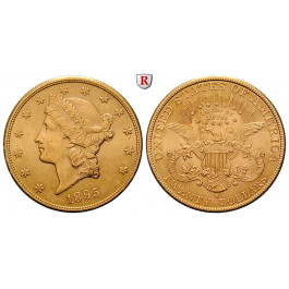 USA, 20 Dollars 1895, 30,09 g fein, f.vz/vz+