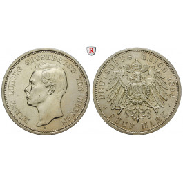 Deutsches Kaiserreich, Hessen, Ernst Ludwig, 5 Mark 1899, A, f.vz/vz+, J. 73