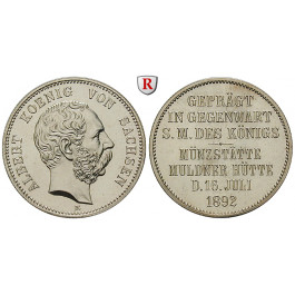 Deutsches Kaiserreich, Sachsen, Albert, Gedenkmünze in 2 Mark-Größe 1892, Münzbesuch, PP, J. 126