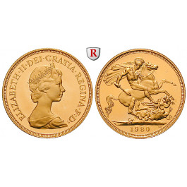 Grossbritannien, Elizabeth II., Sovereign 1980, 7,32 g fein, PP