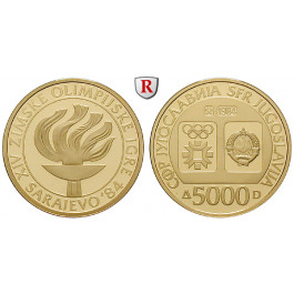 Jugoslawien, Republik, 5000 Dinara 1984, 7,2 g fein, PP