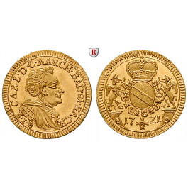 Baden, Baden-Durlach, Karl Wilhelm, 1/2 Dukat 1721, vz