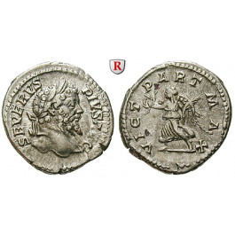 Römische Kaiserzeit, Septimius Severus, Denar 204, f.vz