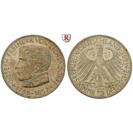 Bundesrepublik Deutschland, 5 DM 1957, Eichendorff, J, vz, J. 391