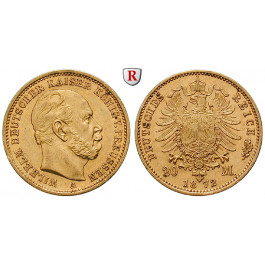 Deutsches Kaiserreich, Preussen, Wilhelm I., 20 Mark 1872, A, f.vz, J. 243