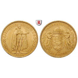 Ungarn, Franz Joseph I., 20 Korona 1894, 6,09 g fein, vz