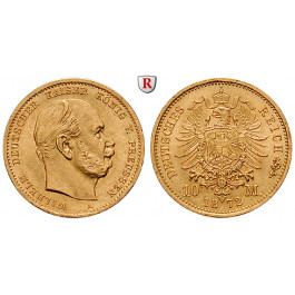 Deutsches Kaiserreich, Preussen, Wilhelm I., 10 Mark 1872, A, vz-st, J. 242