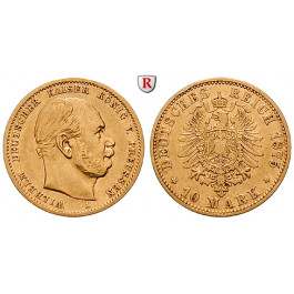 Deutsches Kaiserreich, Preussen, Wilhelm I., 10 Mark 1875, A, ss+, J. 245