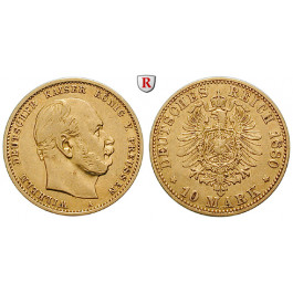Deutsches Kaiserreich, Preussen, Wilhelm I., 10 Mark 1880, A, ss+, J. 245