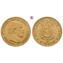 Deutsches Kaiserreich, Preussen, Wilhelm I., 5 Mark 1877, C, ss+/vz, J. 244