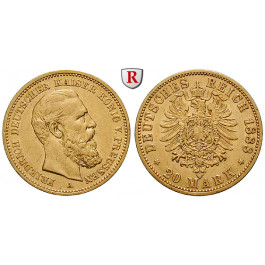 Deutsches Kaiserreich, Preussen, Friedrich III., 20 Mark 1888, A, ss/ss-vz, J. 248