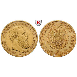 Deutsches Kaiserreich, Preussen, Friedrich III., 20 Mark 1888, A, ss+, J. 248