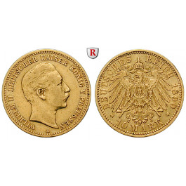 Deutsches Kaiserreich, Preussen, Wilhelm II., 10 Mark 1890, A, ss, J. 251