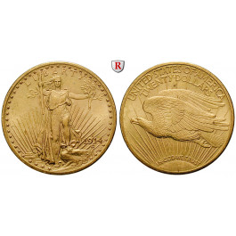 USA, 20 Dollars 1914, 30,09 g fein, vz