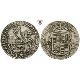 Mansfeld, Grafschaft, Mansfeld-Vorderort-Eisleben, Johann Georg III., 1/3 Reichstaler 1670, ss+
