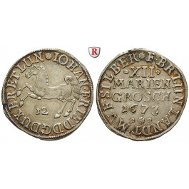Braunschweig, Braunschweig-Calenberg-Hannover, Johann Friedrich, 12 Mariengroschen 1673, ss-vz