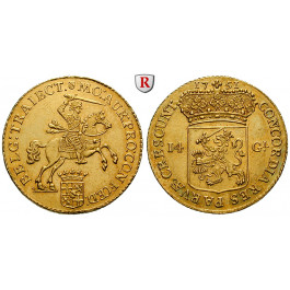 Niederlande, Utrecht, 14 Gulden (Goldener Reiter) 1751, f.vz
