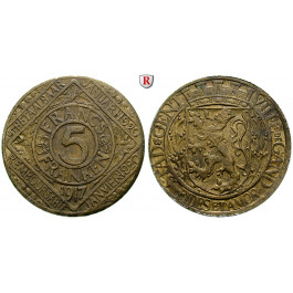 Nebengebiete, Gent, 5 Franken 1917, vz+, J. 615