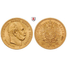 Deutsches Kaiserreich, Preussen, Wilhelm I., 10 Mark 1872, A, vz-st, J. 242