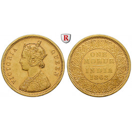Indien, Britisch-Indien, Victoria, Mohur 1862, ss-vz