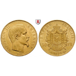 Frankreich, Napoleon III., 50 Francs 1858, 14,52 g fein, f.vz/vz+