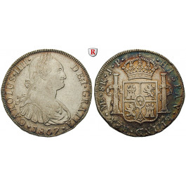 Peru, Carlos IV., 8 Reales 1807, ss/ss-vz