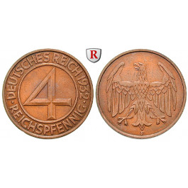 Weimarer Republik, 4 Reichspfennig 1932, F, ss-vz, J. 315