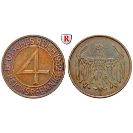 Weimarer Republik, 4 Reichspfennig 1932, A, f.vz, J. 315
