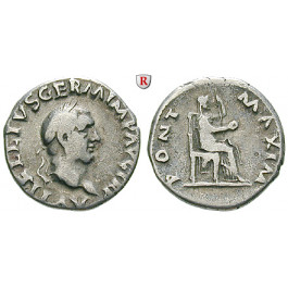 Römische Kaiserzeit, Vitellius, Denar, ss