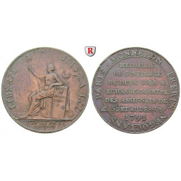 Frankreich, Monnaies de confiance, 2 Sols 1791, s-ss