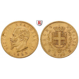 Italien, Königreich, Vittorio Emanuele II., 20 Lire 1862, 5,81 g fein, ss+
