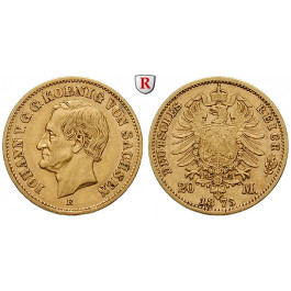 Deutsches Kaiserreich, Sachsen, Johann, 20 Mark 1873, E, ss+, J. 259