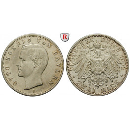 Deutsches Kaiserreich, Bayern, Otto, 2 Mark 1908, D, ss-vz, J. 45