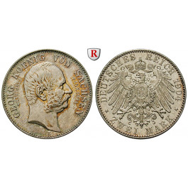 Deutsches Kaiserreich, Sachsen, Georg, 2 Mark 1904, Auf den Tod, E, f.st, J. 132