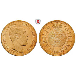 Schweden, Karl XV., Carolin - 10 Francs 1868, vz/vz-st