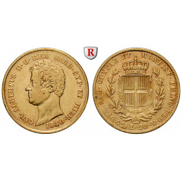 Italien, Königreich Sardinien, Carlo Alberto, 20 Lire 1840, 5,81 g fein, ss