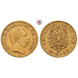 Deutsches Kaiserreich, Hessen, Ludwig III., 10 Mark 1876, H, ss+, J. 216