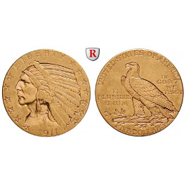 USA, 5 Dollars 1911, 7,52 g fein, vz
