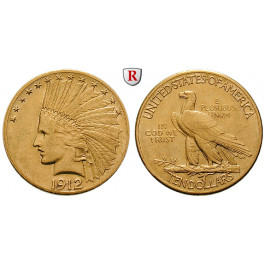 USA, 10 Dollars 1912, 15,01 g fein, ss-vz