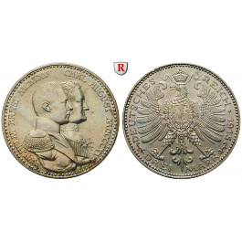 Deutsches Kaiserreich, Sachsen-Weimar-Eisenach, Wilhelm Ernst, 3 Mark 1915, Jahrhundertfeier, A, vz/vz-st, J. 163