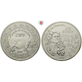 Frankreich, V. Republik, 5x 1/4 Euro 2007, 99,9 g fein, PP