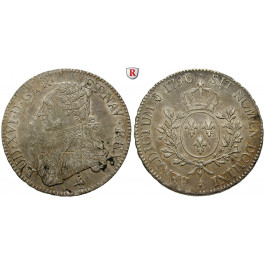 Frankreich, Louis XVI., Ecu aux branches d`olivier 1790, ss