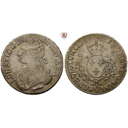 Frankreich, Louis XVI., Ecu aux branches d`olivier 1789, ss+