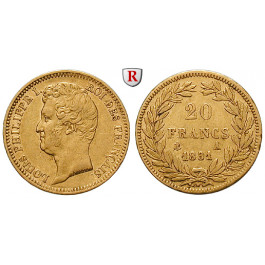 Frankreich, Louis Philippe, 20 Francs 1831, 5,81 g fein, ss