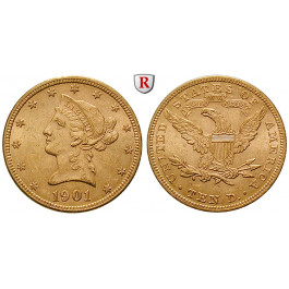 USA, 10 Dollars 1901, 15,05 g fein, vz+