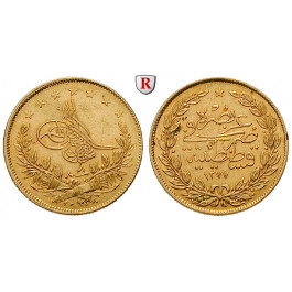 Osmanisches Reich, Abdul Aziz, 100 Piaster 1867, 6,62 g fein, ss-vz