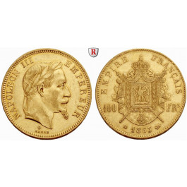 Frankreich, Napoleon III., 100 Francs 1862-1869, 29,03 g fein, ss-vz